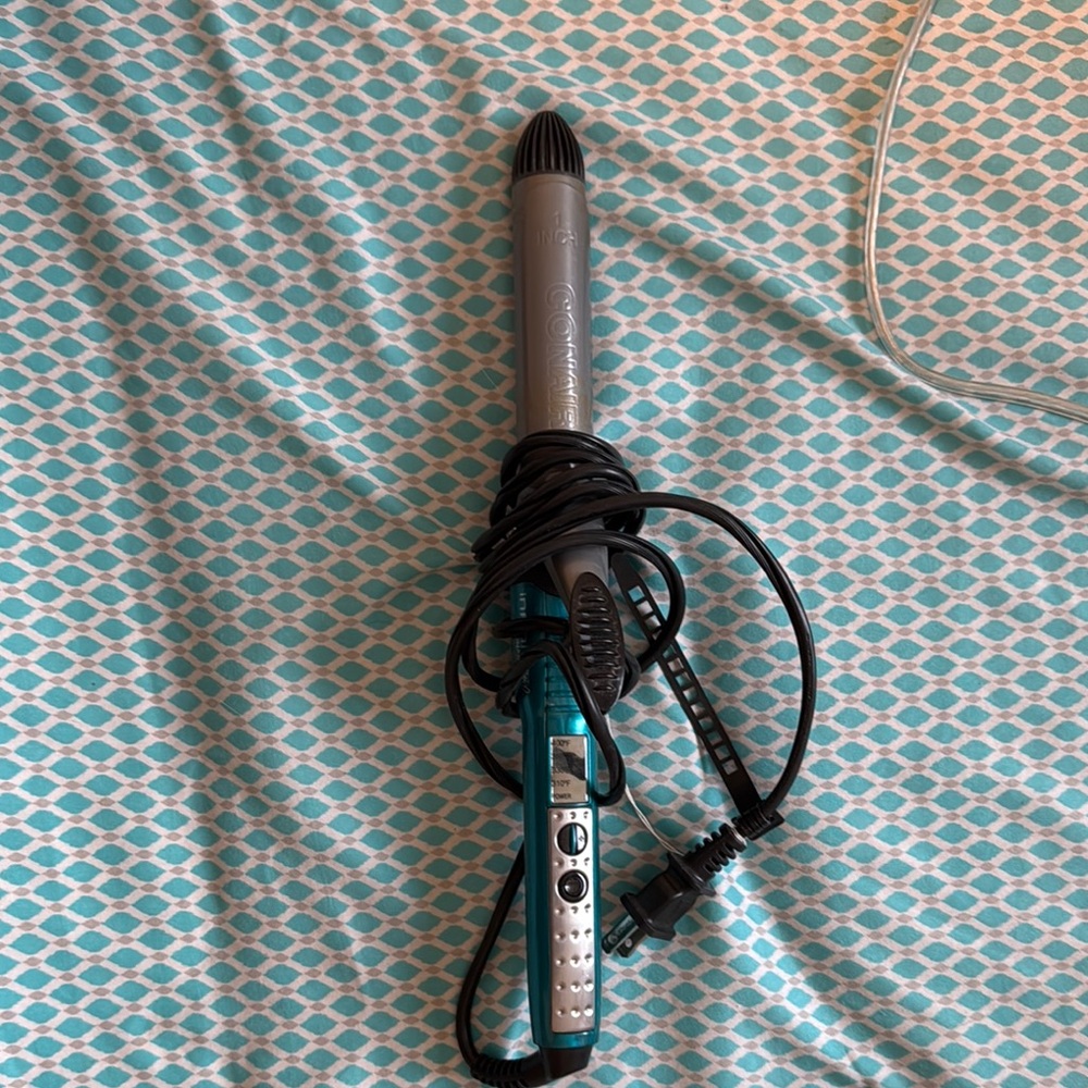 Silver and Black Curling Iron